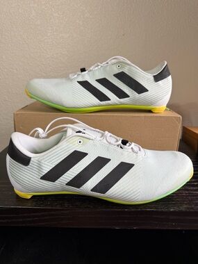Adidas The Road Shoes Men's Size 13 White Yellow Green Cycling Road Shoes GX1661